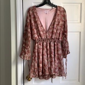 Pink Floral Romper